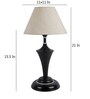 Beige Fabric Shade Table Lamp with Black Base