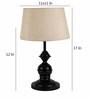 Beige Fabric Shade Table Lamp with Black Base