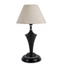 Beige Fabric Shade Table Lamp with Black Base
