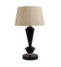 Beige Fabric Shade Table Lamp with Black Base