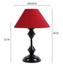 Red Fabric Shade Table Lamp with Black Base