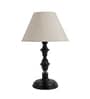 Beige Fabric Shade Table Lamp With Black Base