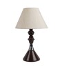 Beige Fabric Shade Table Lamp With Black Base