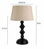 Beige Fabric Shade Table Lamp with Black Base