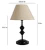 Beige Fabric Shade Table Lamp with Black Base