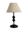 Beige Fabric Shade Table Lamp with Black Base