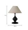 Beige Fabric Shade Table Lamp With Black Base