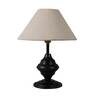 Beige Fabric Shade Table Lamp With Black Base