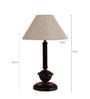 Beige Fabric Shade Table Lamp with Black Base