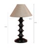 Beige Fabric Shade Table Lamp with Black Base