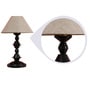 Beige Fabric Shade Table Lamp with Black Base
