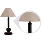 Beige Fabric Shade Table Lamp with Black Base