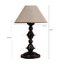 Beige Fabric Shade Table Lamp with Black Base