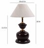 Beige Fabric Shade Table Lamp with Brown Base
