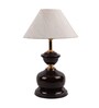 Beige Fabric Shade Table Lamp with Brown Base