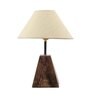 Beige Fabric Shade Table Lamp With Brown Base