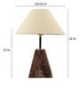 Beige Fabric Shade Table Lamp With Brown Base