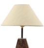 Beige Fabric Shade Table Lamp With Brown Base