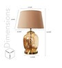Hertz Beige Fabric Shade Night Lamp With Glass Base
