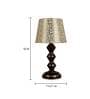 Beige Fabric Shade Table Lamp With Copper Base