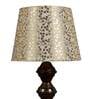 Beige Fabric Shade Table Lamp With Copper Base