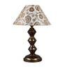 Beige Fabric Shade Table Lamp With Copper Base