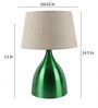 Beige Fabric Shade Table Lamp with Green Base