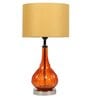 Beige Fabric Shade Table Lamp With Orange Base