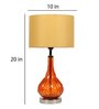 Beige Fabric Shade Table Lamp With Orange Base