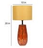 Beige Fabric Shade Table Lamp With Orange Base