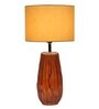 Beige Fabric Shade Table Lamp With Orange Base