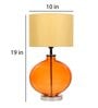 Beige Fabric Shade Table Lamp With Orange Base