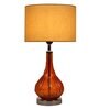 Beige Fabric Shade Table Lamp With Orange Base
