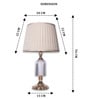 Beige Fabric Shade Table Lamp with Ribbed Glass Base Elegant & Classic Design Beige Fabric Shade Table Lamp with Ribbed Glass Base Elegant & Classic Design