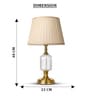 Beige Fabric Shade Table Lamp with Ribbed Glass Base   Elegant & Classic Design
