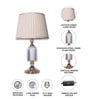 Beige Fabric Shade Table Lamp with Ribbed Glass Base Elegant & Classic Design Beige Fabric Shade Table Lamp with Ribbed Glass Base Elegant & Classic Design