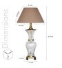 Beige Fabric Shade Table Lamp With Transparent Base
