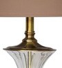 Beige Fabric Shade Table Lamp With Transparent Base