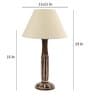 Beige Fabric Shade Table Lamp with White and Brown Base