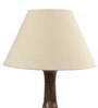 Beige Fabric Shade Table Lamp with White and Brown Base