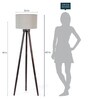Catania Beige Fabric Shade Tripod Floor Lamp With Wood Base