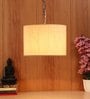 Beige Fabric Single Hanging Light