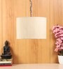Beige Fabric Single Hanging Light