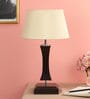 Callam Beige Fabric Shade Night Lamp With Metal Base