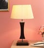 Callam Beige Fabric Shade Night Lamp With Metal Base