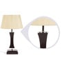 Callam Beige Fabric Shade Night Lamp With Metal Base