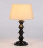 Lavery Beige Fabric Shade Night Lamp With Metal Base