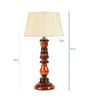 Beige Fabric Shade Table Lamp With Brown Base