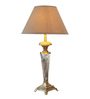 Beige Fabric Shade Table Lamp with Gold Base