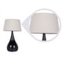 Beige Fabric Shade Table Lamp With Black Base